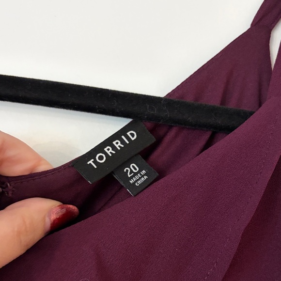 Torrid Ruffled Midi Dress in Deep Purple - Picture 2 of 3